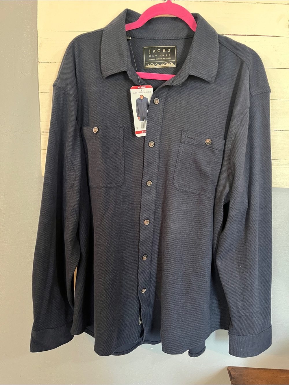 Jachs Navy Long-Sleeve Casual Button-Down Shirt
